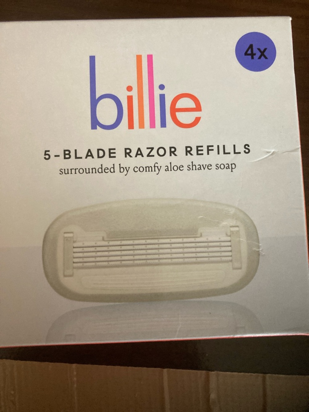 billie 5-Blade Razor Refills in White - Pack of 4